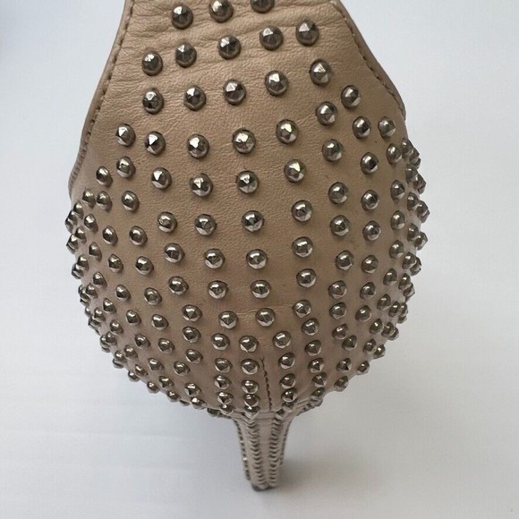 Saint Laurent Shoe Women 8.5 Jane Ankle Strap Italy Studs Heel Party Core 38.5 - Picture 8 of 14